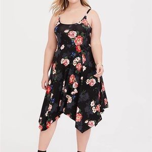 Black Floral Trapeze Dress Torrid 4